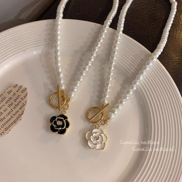 Elegant Korean Camellia Pendant