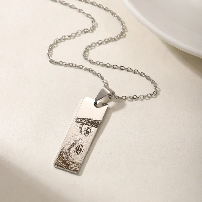 Customized Eye Engraved Necklace
