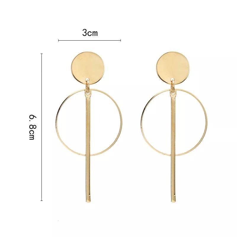Golden Geometric Drop Earrings