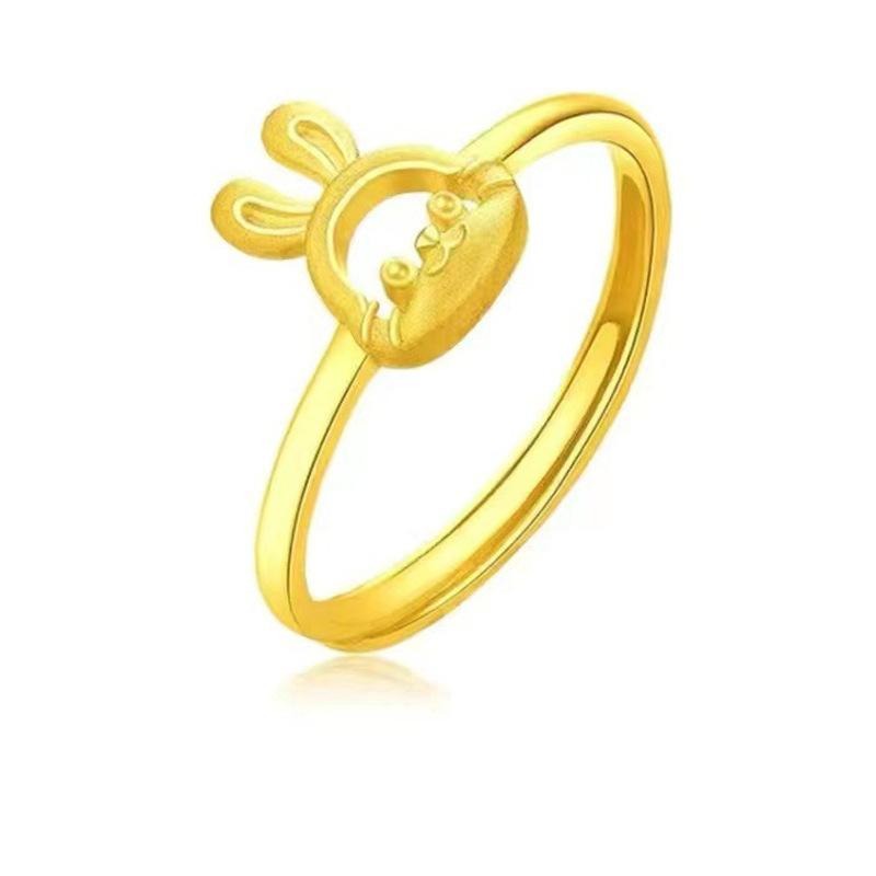 Adjustable Bunny Charm Ring