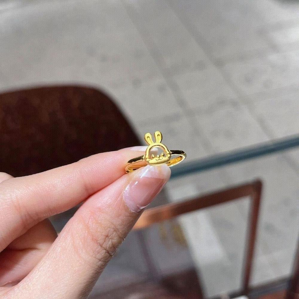 Adjustable Bunny Charm Ring