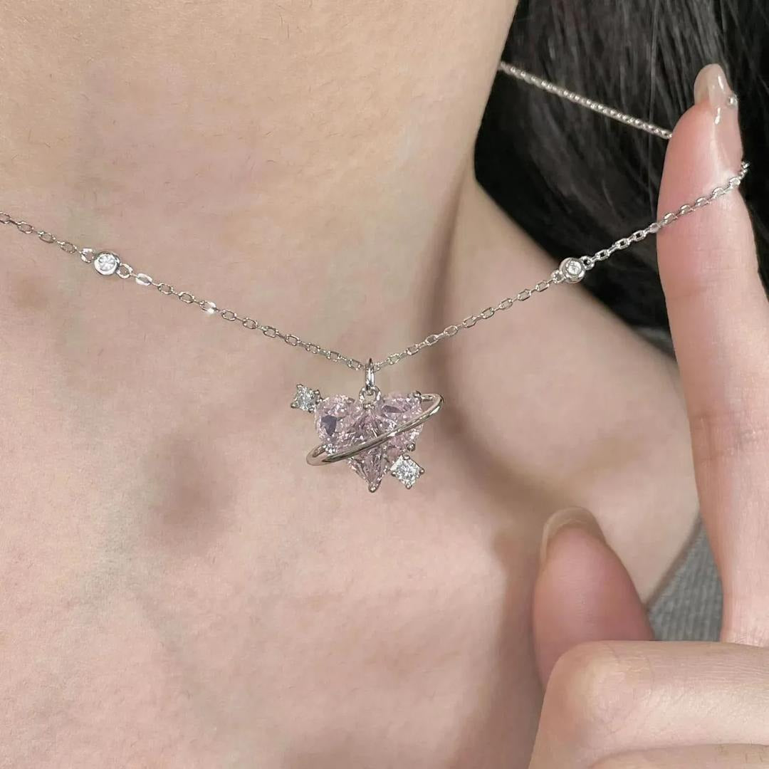 Sparkling Heart Crystal Necklace