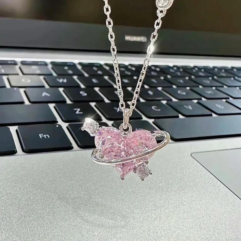 Sparkling Heart Crystal Necklace