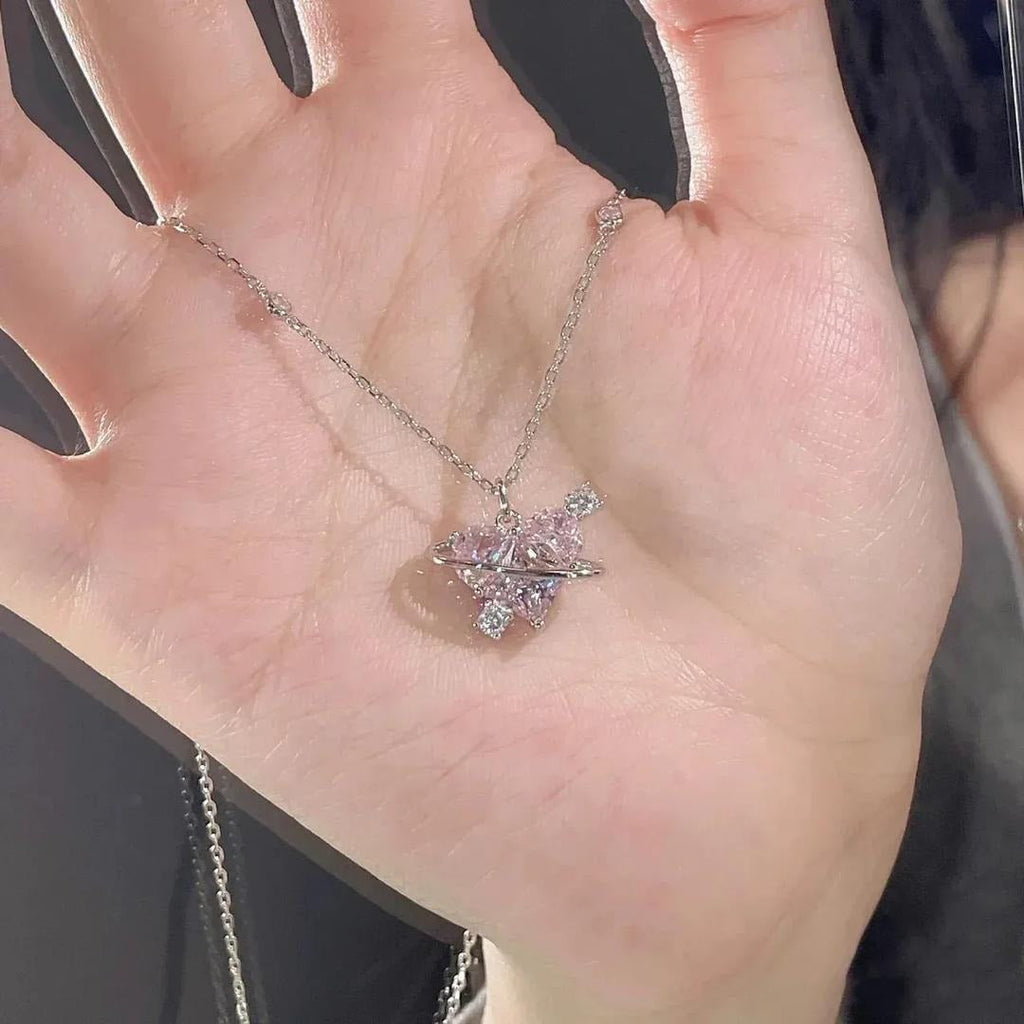 Sparkling Heart Crystal Necklace