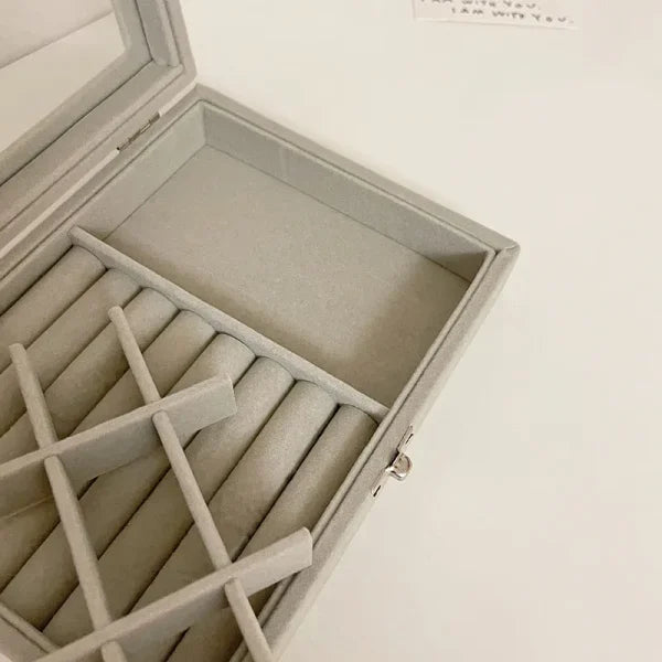 Mistico Velvet Jewelry Display Box with Glass Lid