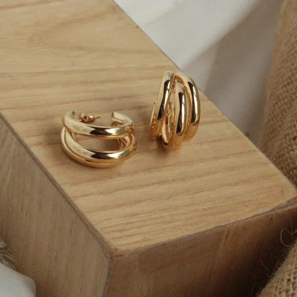 Punk Oval Hoop Earrings