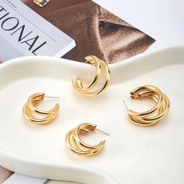 Punk Oval Hoop Earrings