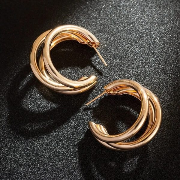 Punk Oval Hoop Earrings