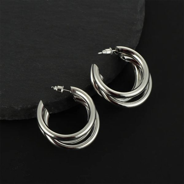 Punk Oval Hoop Earrings