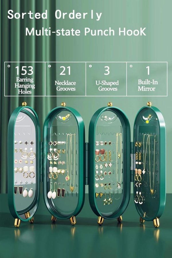Screen Folding Jewelry Organiser With Mirror
