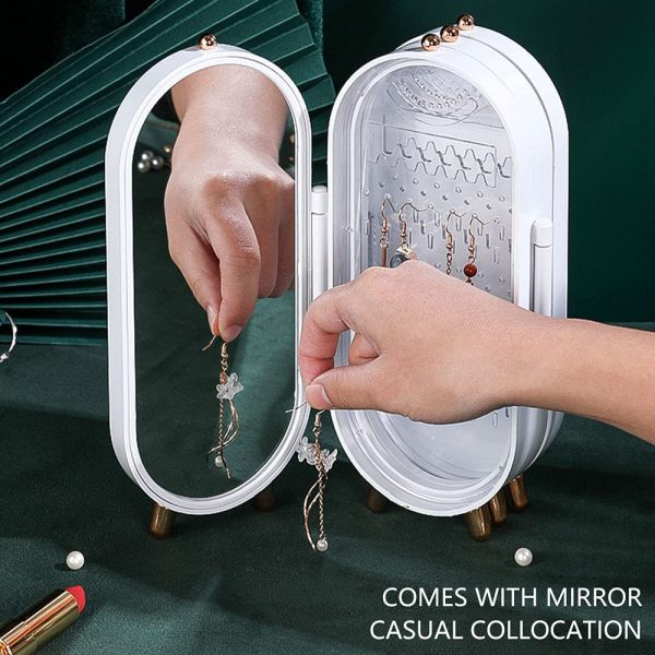 Screen Folding Jewelry Organiser With Mirror