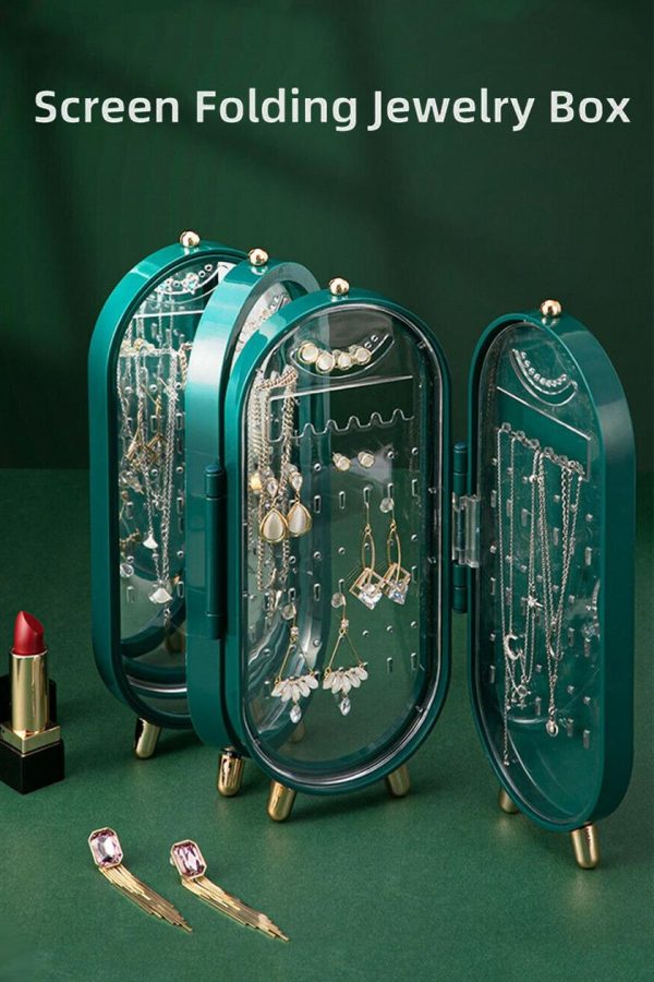 Screen Folding Jewelry Organiser With Mirror